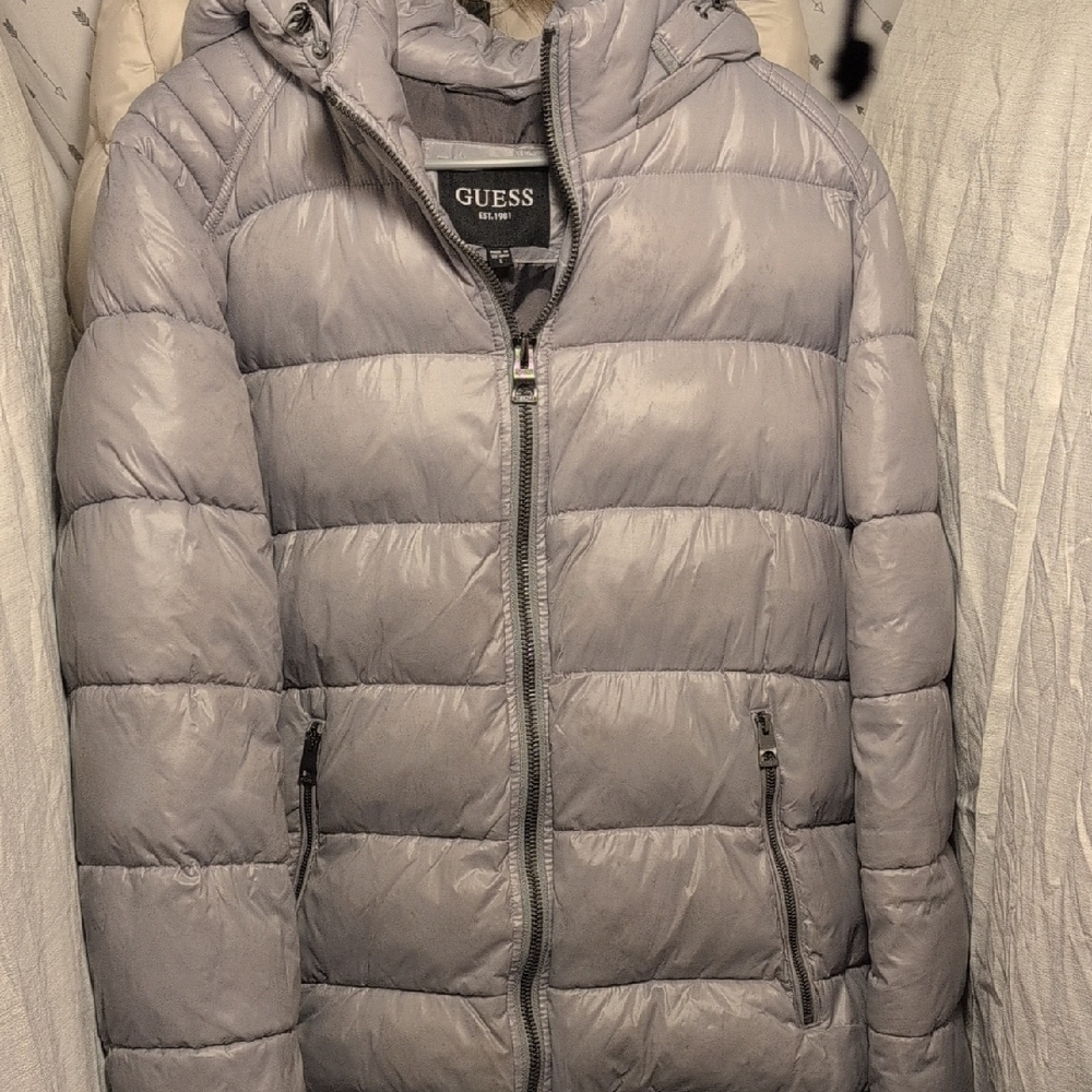 Guess Silver Puffer Jacket